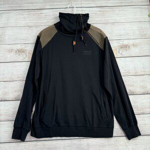 Firetrap Cowl Neck Zip Commando Shirt Men's Size XXL Black/Olive‎ Green